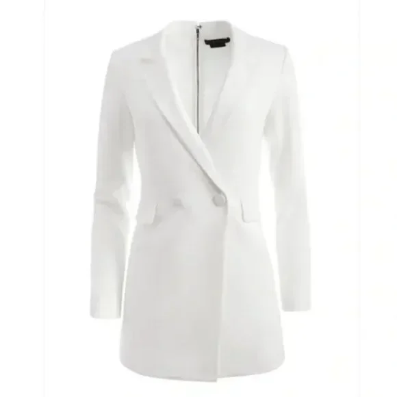 NWT Alice + Olivia Kyrie White Tuxedo Skort Romper - Size 2 - Picture 7 of 13